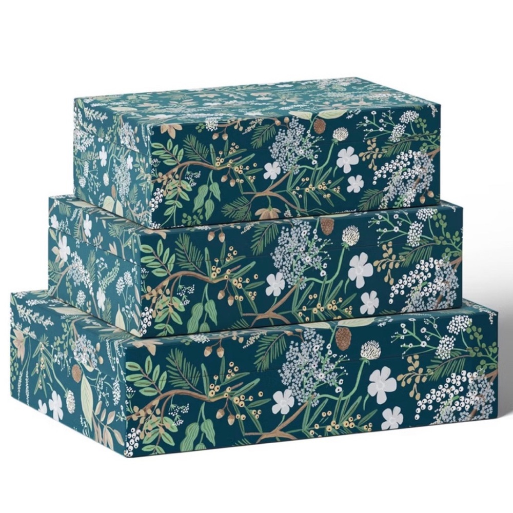 Rifle Paper Co. x Target Decorative Storage Box - Set of 3 L, M, S Size Juniper
